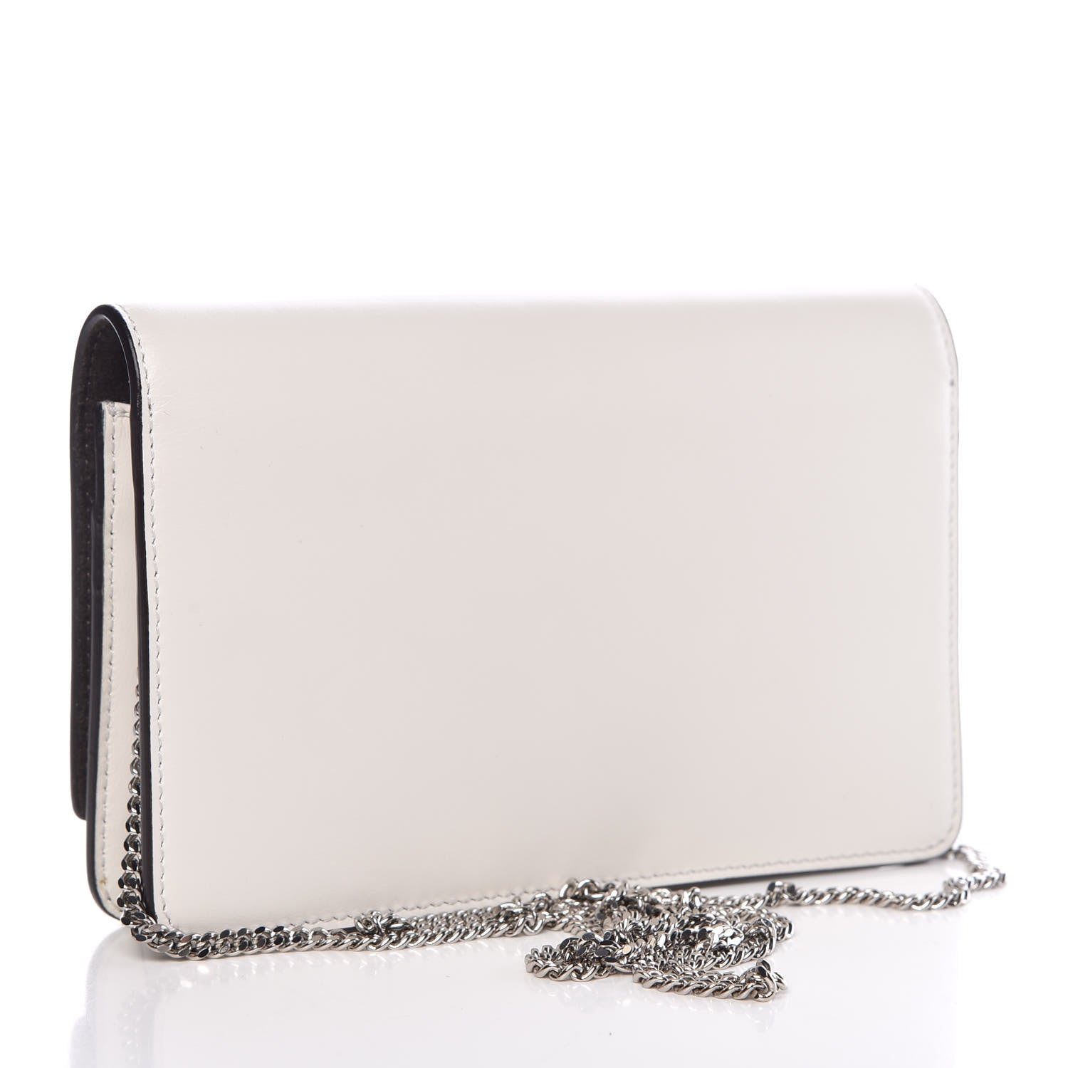 Fendi Vitello Century Lucido Nappa Flowerland Studded Tube Wallet On Chain White Ice Multicolor 3 of 7