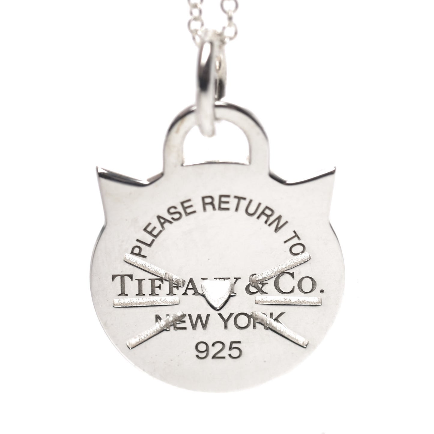 Sterling Silver Return To Tiffany Cat Pendant Necklace