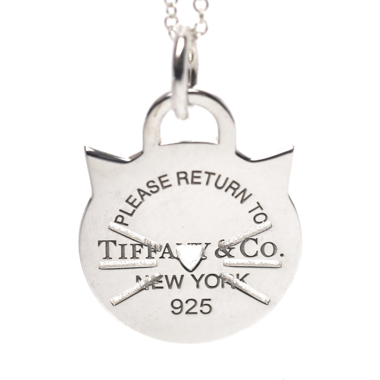 Tiffany Sterling Silver Return To Tiffany Cat Pendant Necklace 6 of 7