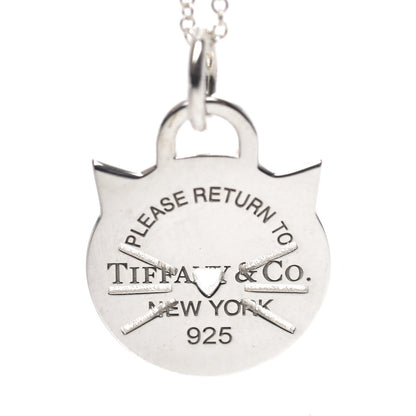 Tiffany Sterling Silver Return To Tiffany Cat Pendant Necklace 6 of 7