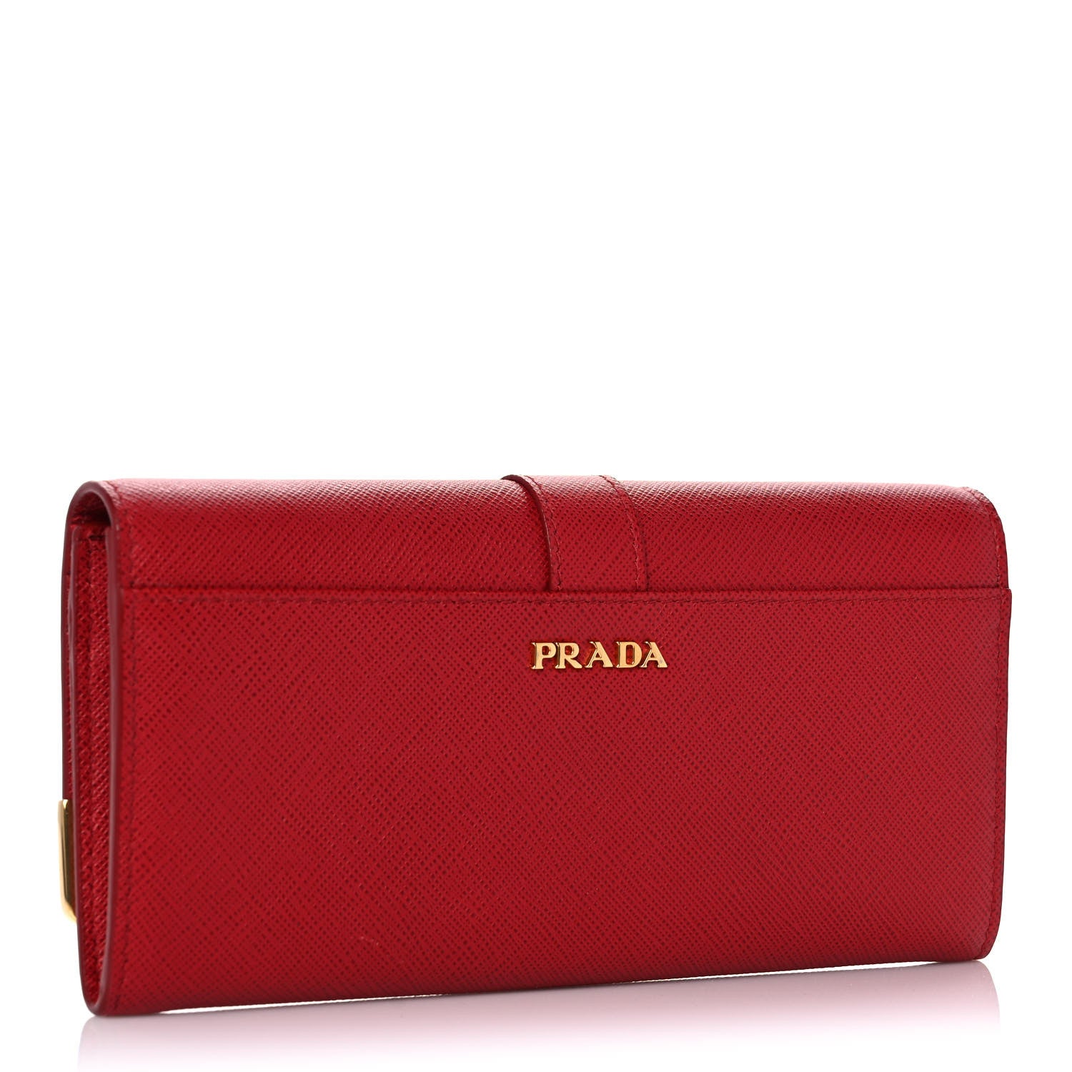 Prada Saffiano Cahier Continental Flap Travel Wallet Fuoco 4 of 12