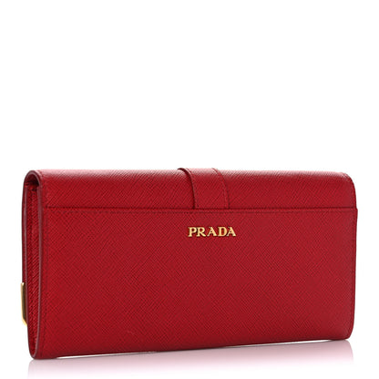 Prada Saffiano Cahier Continental Flap Travel Wallet Fuoco 4 of 12