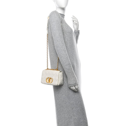 Christian Dior Calfskin Cannage Small Caro Bag Ivory 2 of 12