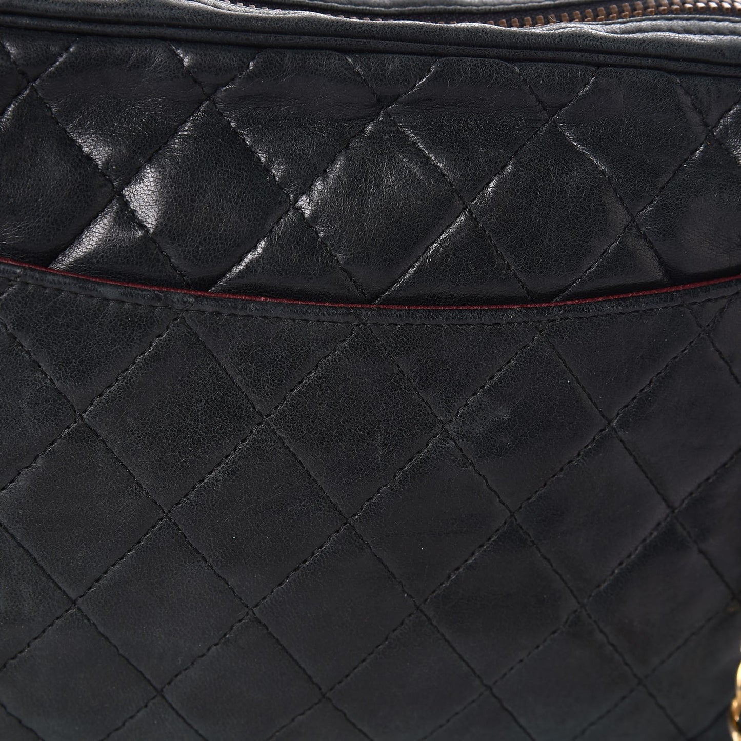 Lambskin Quilted Camera Case Black