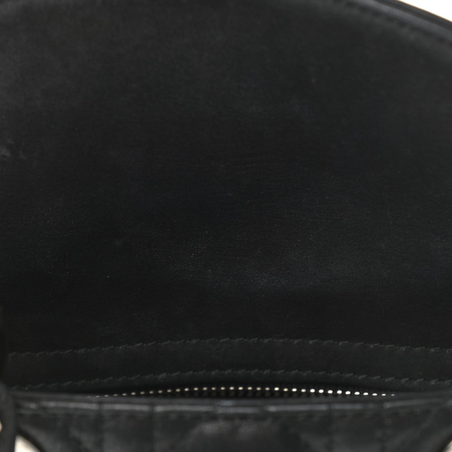 Metallic Calfskin Cannage Mini Lady Dior Black