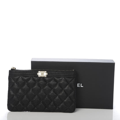 Chanel Caviar Quilted Classic Zip Boy Pouch Black 8 of 8