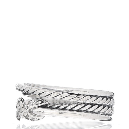 David Yurman Sterling Silver Diamond X Crossover Ring 49 4.75 3 of 5