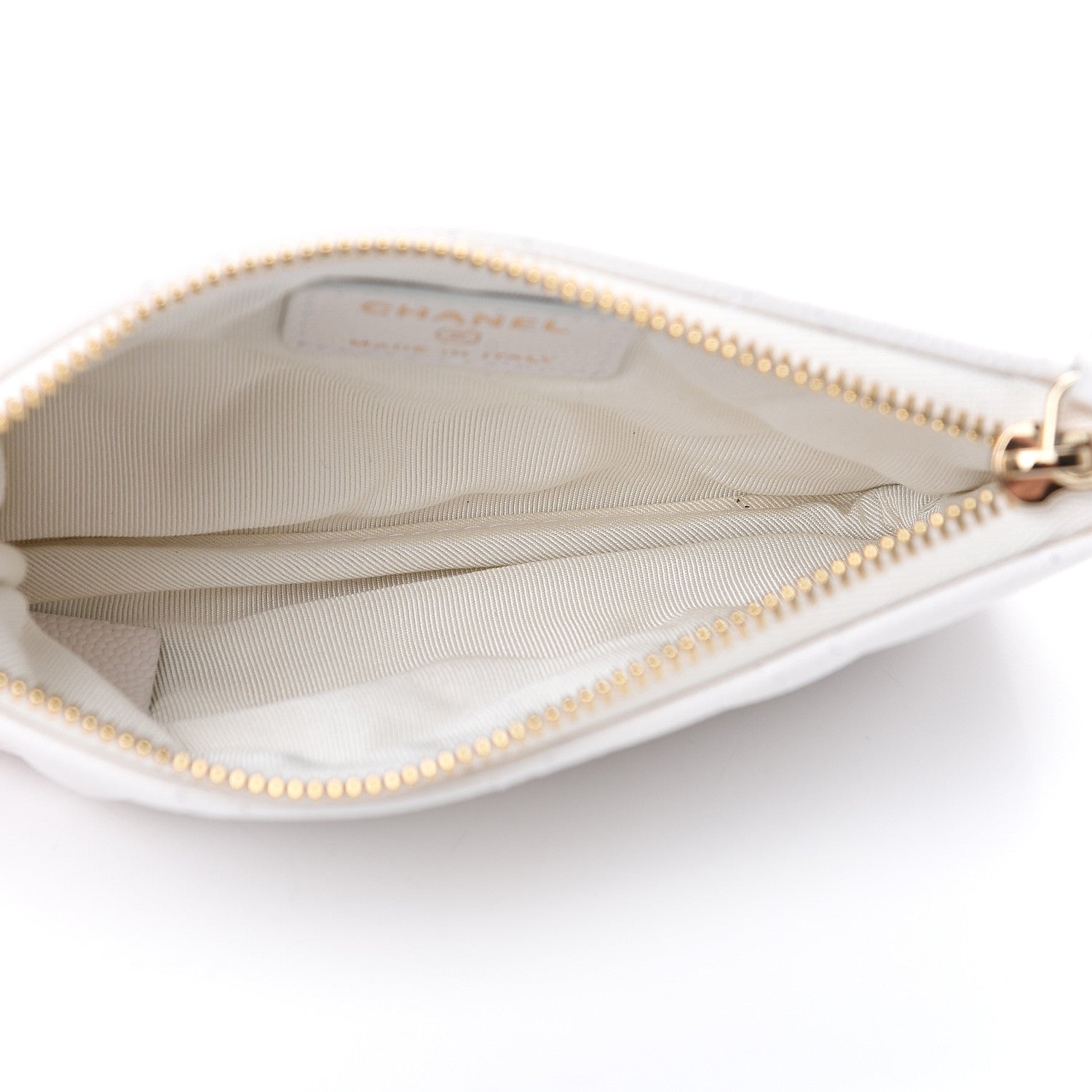 Chanel Caviar Quilted Small Cosmetic Case White 4 of 7