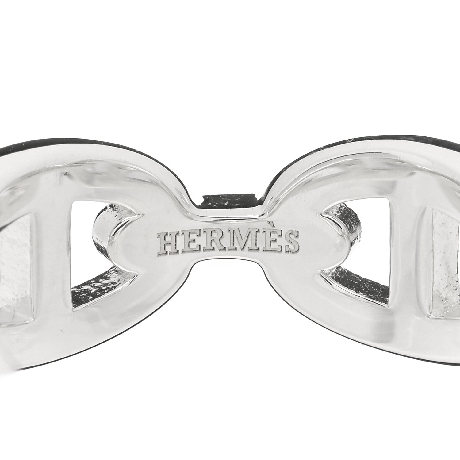 Hermes Sterling Silver PM Chaine d'Ancre Enchainee Band Ring 58 8.25 4 of 5