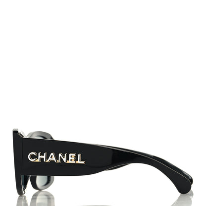 Chanel Acetate CC Logo Square Sunglasses 71472 Black 3 of 7