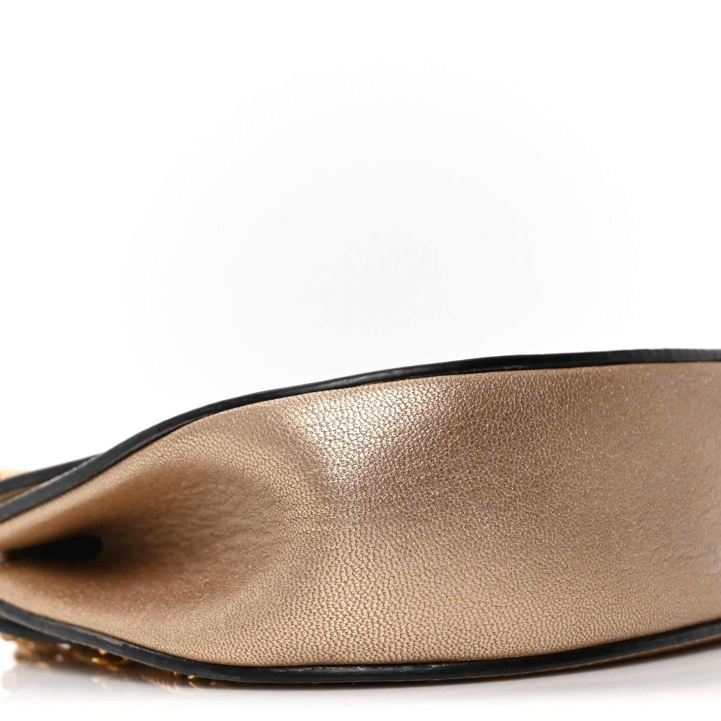Metallic Grained Goatskin Nano Drew Shoulder Bag  Abstract Gold