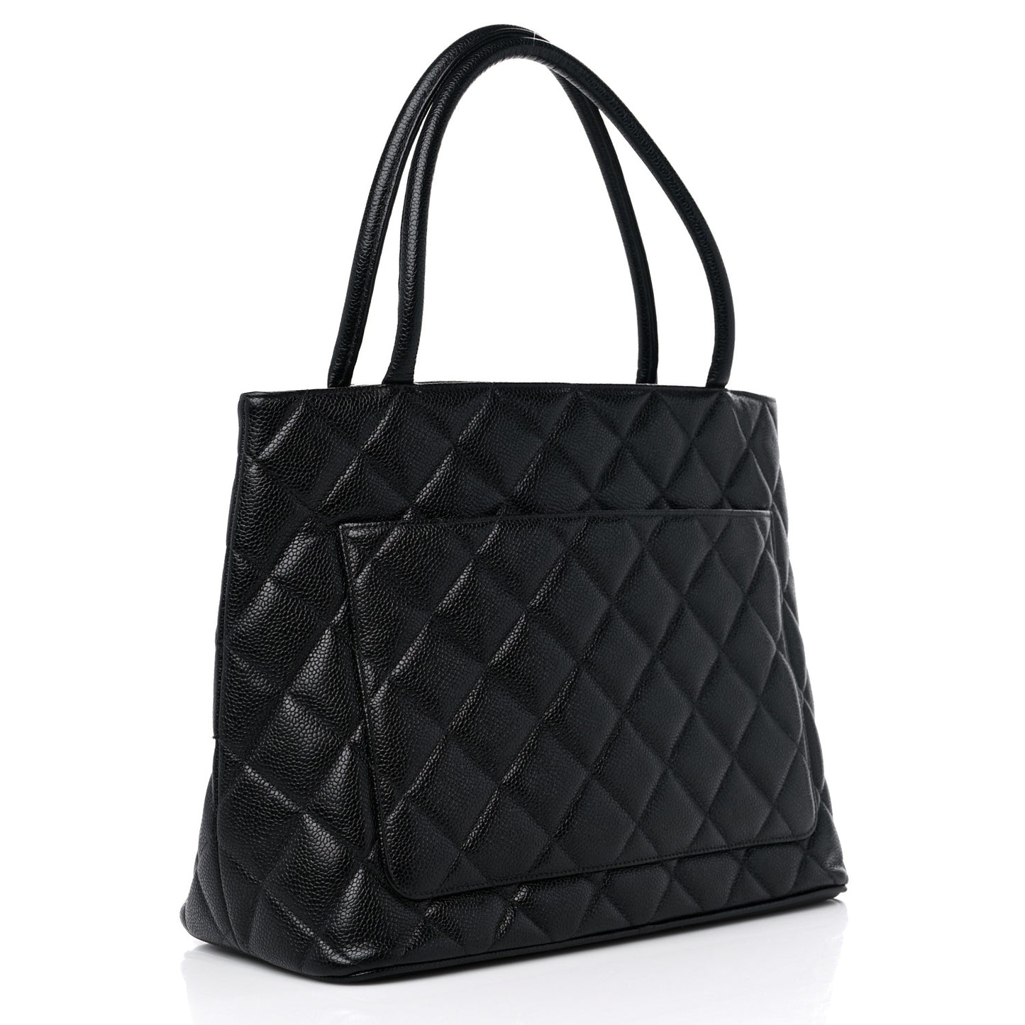 Caviar Quilted Medallion Tote Black