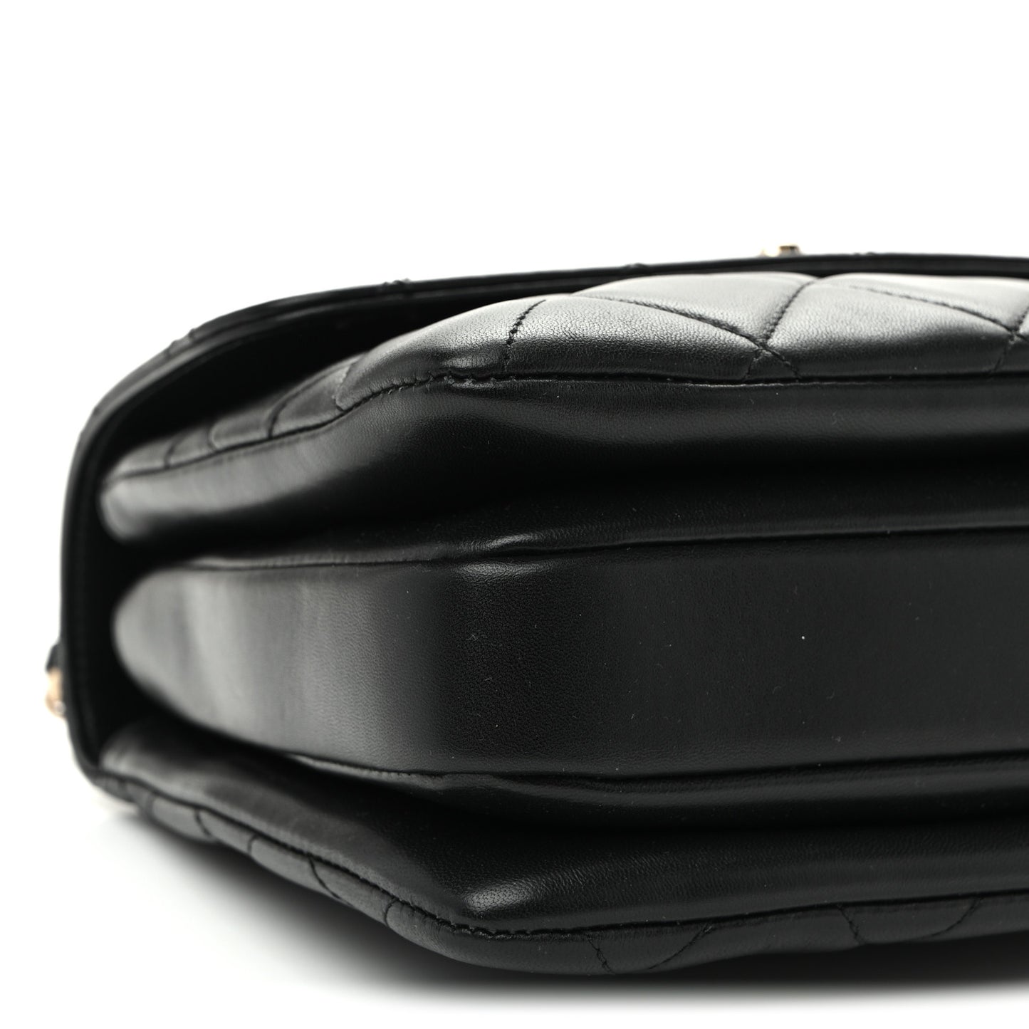 Lambskin Quilted Small Trendy CC Dual Handle Flap Bag Black