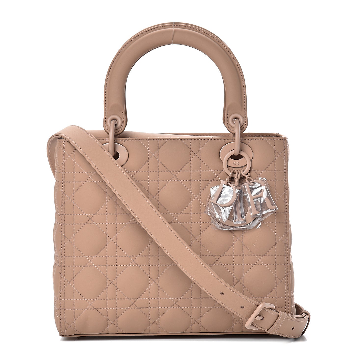 Ultra Matte Calfskin Cannage Medium Lady Dior Beige