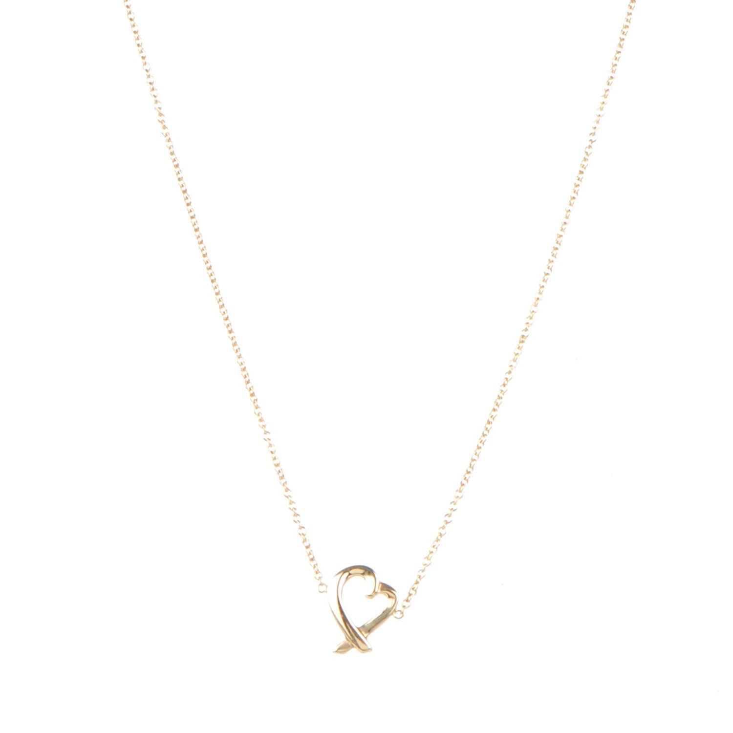 Tiffany 18K Yellow Gold Paloma Picasso Loving Heart Necklace 1 of 7