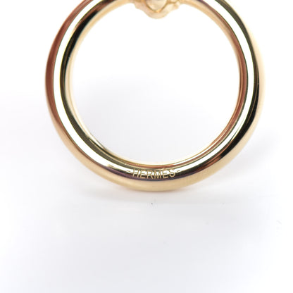 Hermes Permabrass Loop Charms Cadenas Scarf Ring Gold 3 of 4