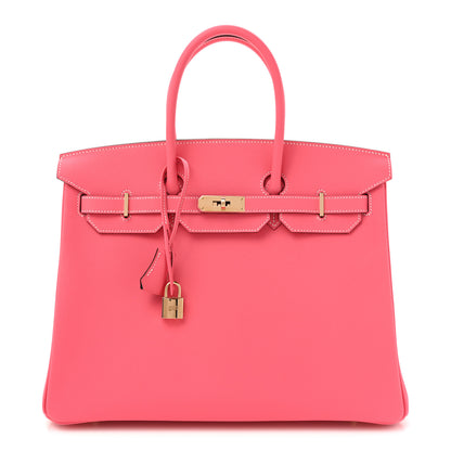Hermes Epsom Horseshoe Birkin 35 Rose Azalee Malachite 1 of 11