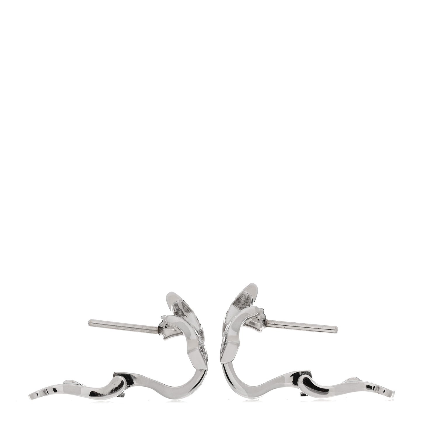 18K White Gold Diamond Etoile Filante Earrings