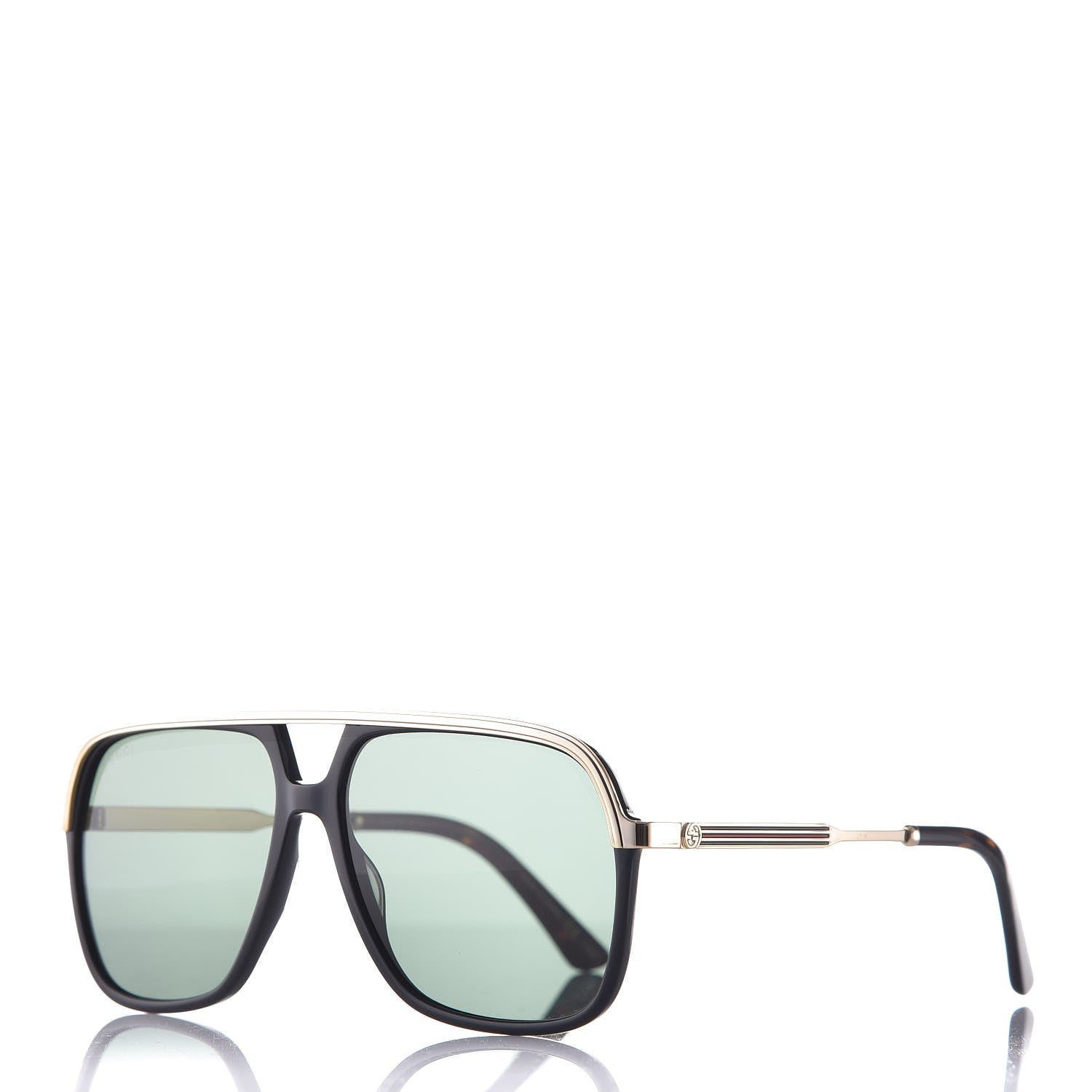 Gucci Squared Aviator GG Sunglasses GG0200S Black 1 of 9