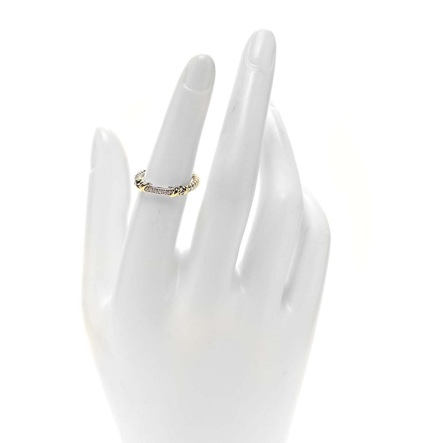 Sterling Silver 18K Yellow Gold Diamond Petite Helena Wrap Ring 52 6