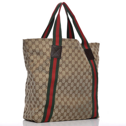 Gucci GG Monogram Medium Web Handle Vertical Tote Dark Brown 3 of 10