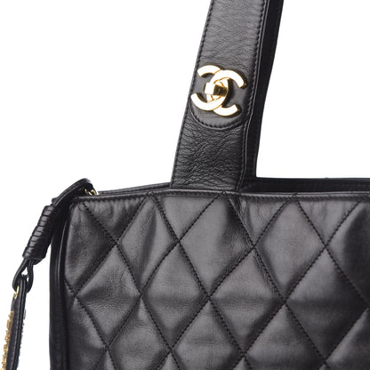 Chanel Lambskin Quilted CC Shoulder Bag Black 10 of 10