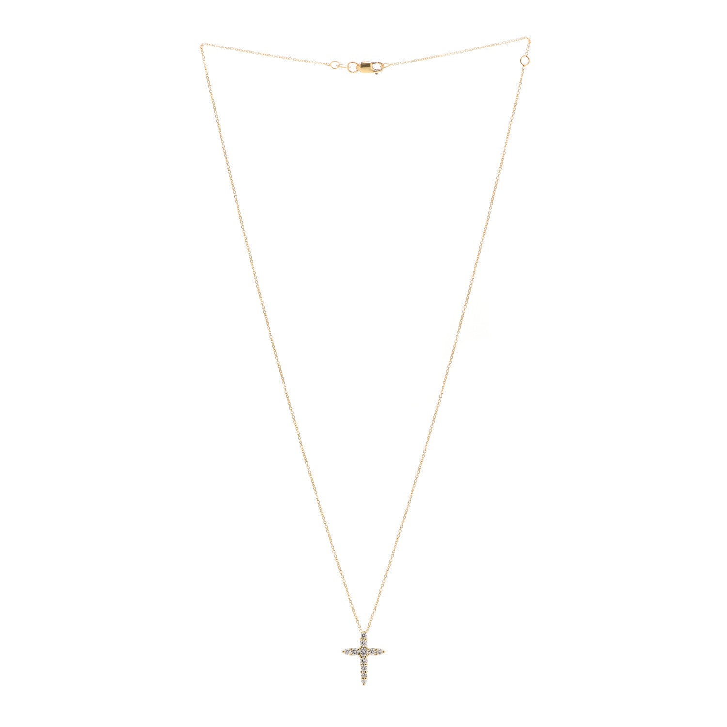 Roberto Coin 18K Yellow Gold Diamond .39ctw Cross Pendant Necklace 3 of 5
