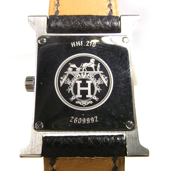 Stainless Steel Epsom 21mm Heure H Hour Quartz Watch Noir