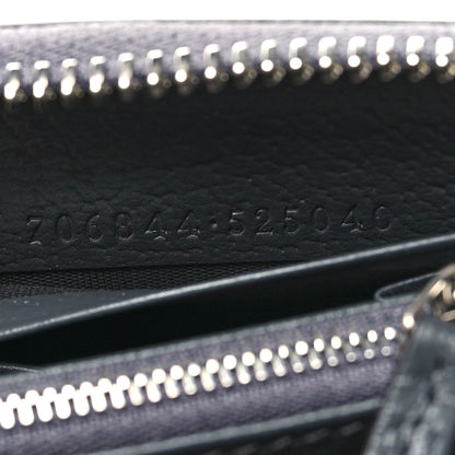 Gucci GG Supreme Monogram Textured Dollar Calfskin Ophidia Zip Around Wallet Grey Black Graphite Grey 7 of 8