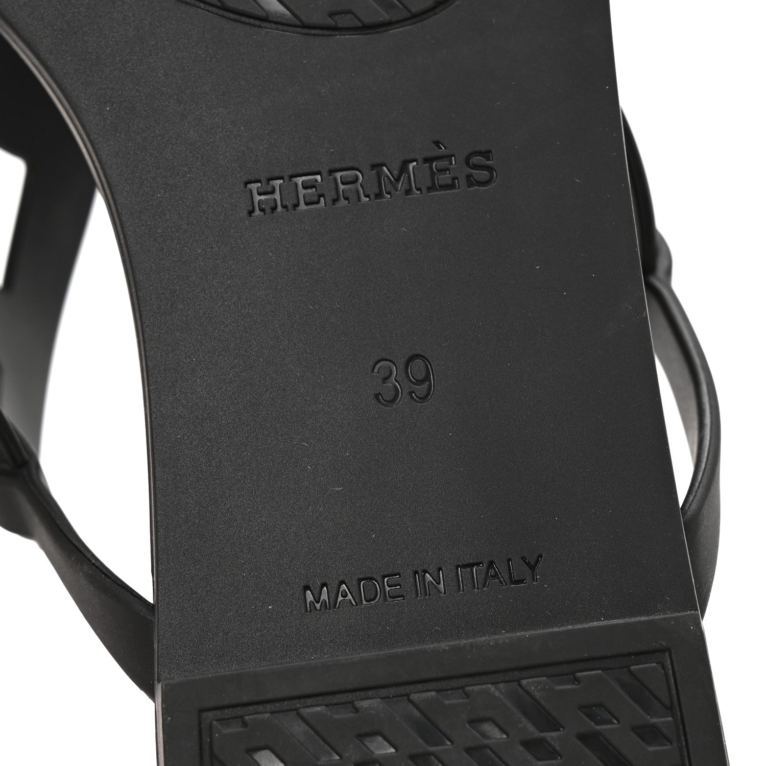 Hermes Rubber Womens Egerie Sandals 39 Black 7 of 10