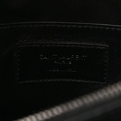 Saint Laurent Sheepskin Matelasse Chevron Monogram Large College Satchel Black 6 of 9