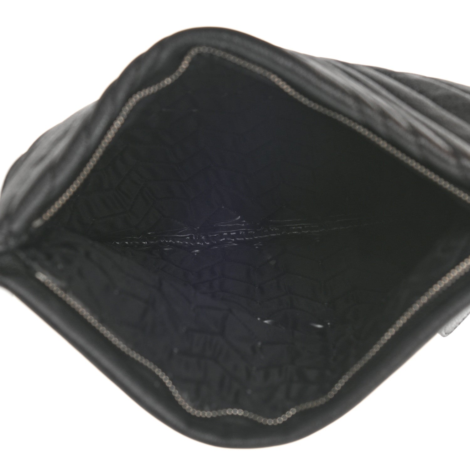 Chanel Calfskin Chevron CC Beauty Clutch Black 5 of 7