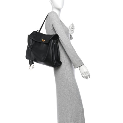Balenciaga Smooth Calfskin Large Rodeo Top Handle Handbag Black 2 of 9