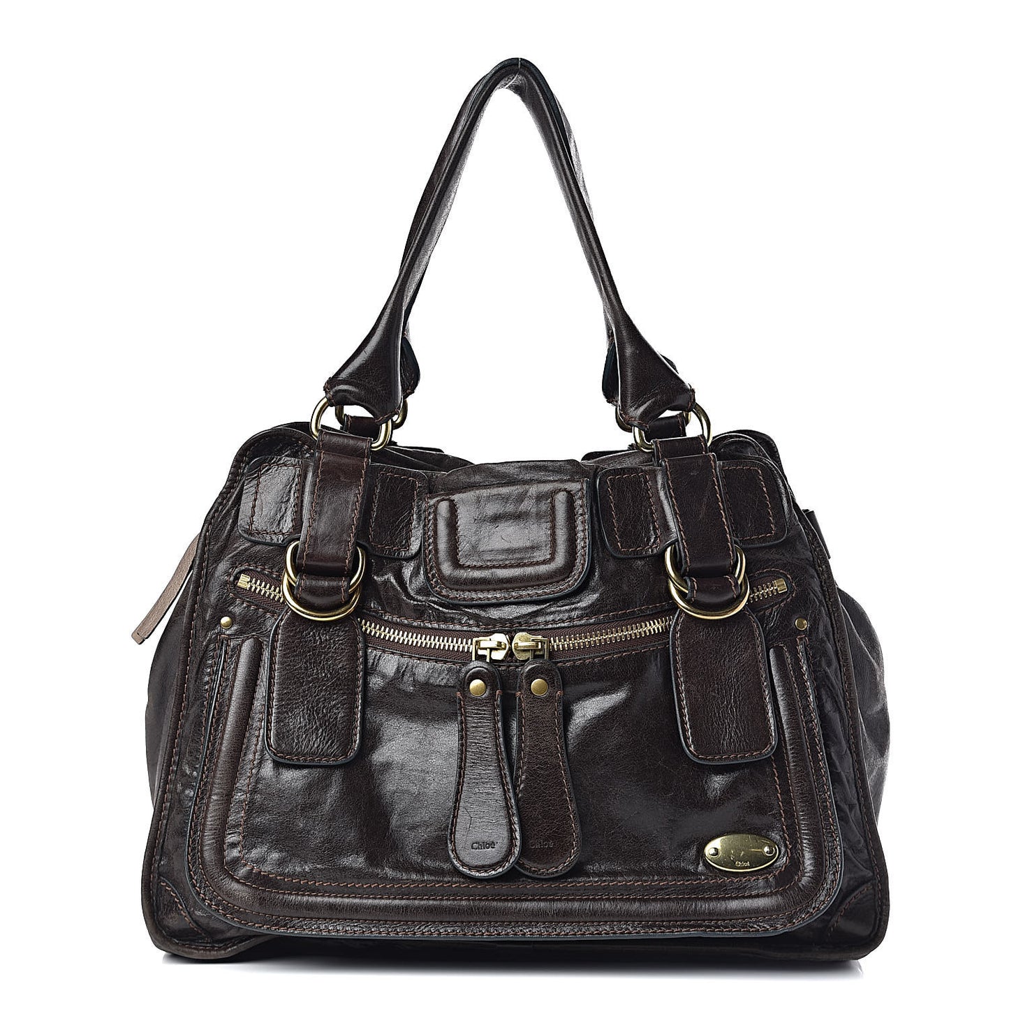 Calfskin Large Bay Tote Brown
