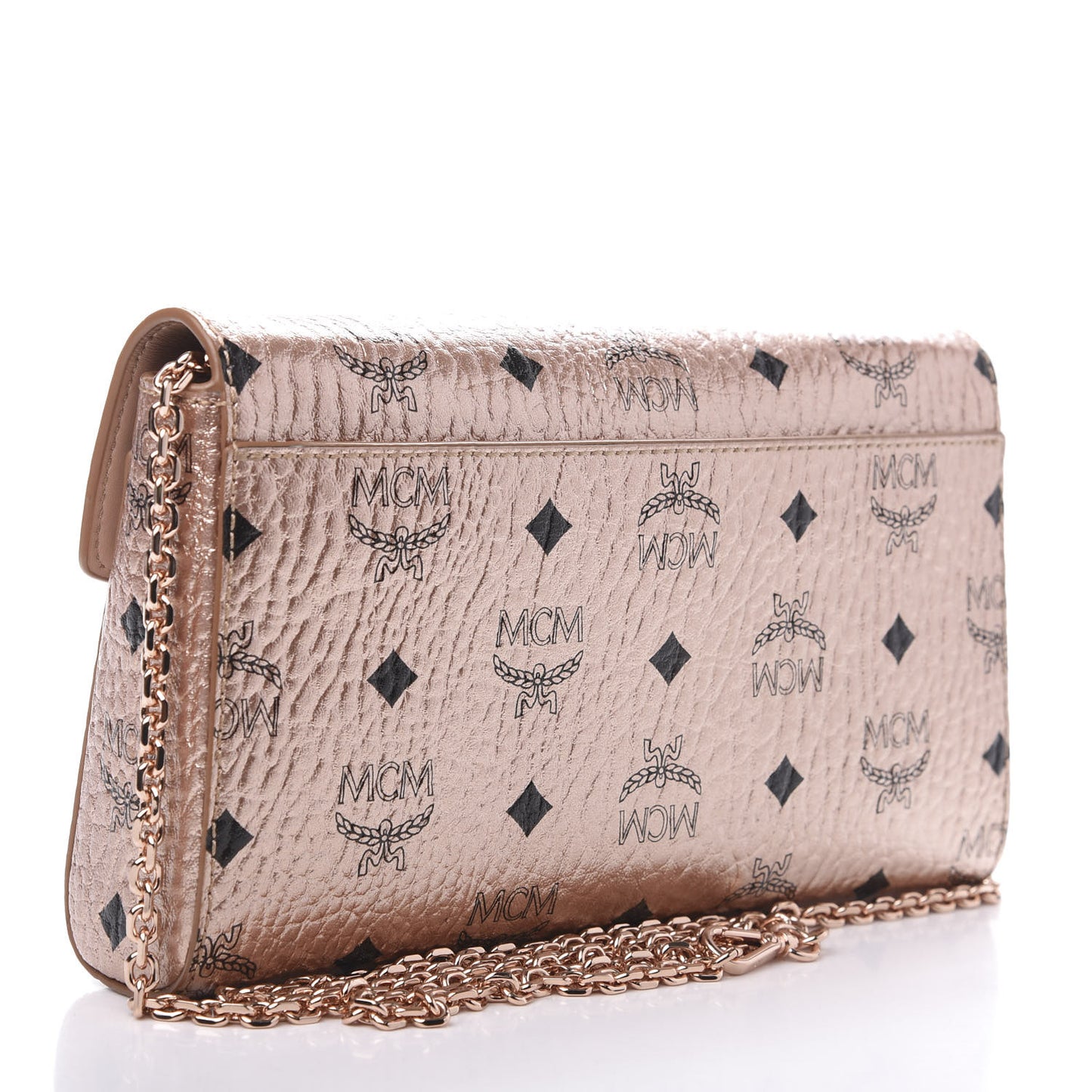 Metallic Visetos Millie Wallet On Chain Champagne Gold