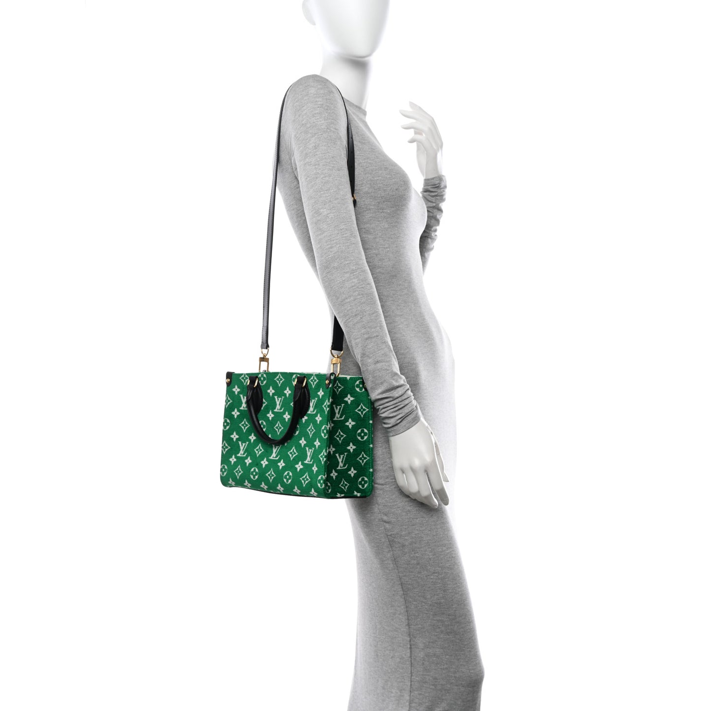 Jacquard Velvet Monogram Onthego PM Green