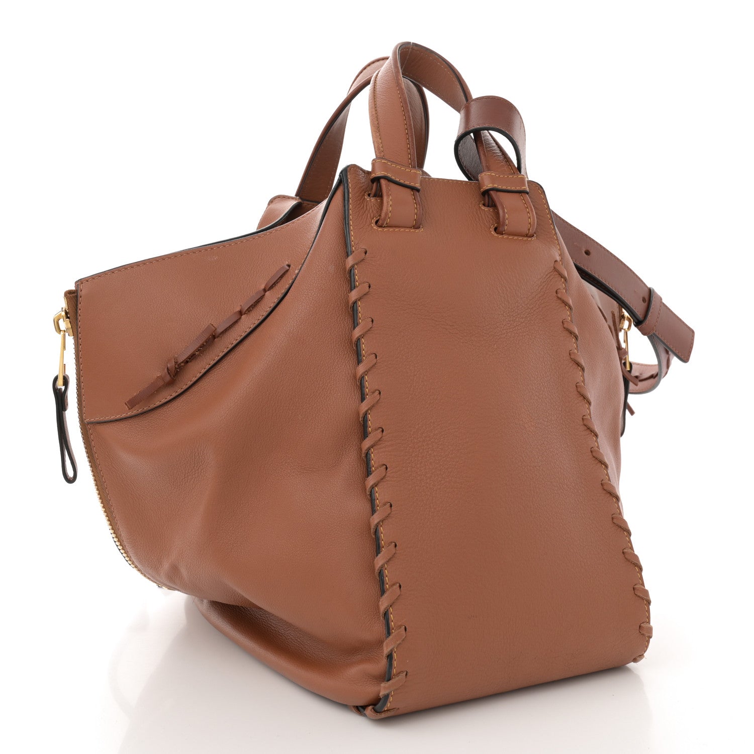 Loewe Calfskin Laced Hammock Shoulder Bag Tan 3 of 17