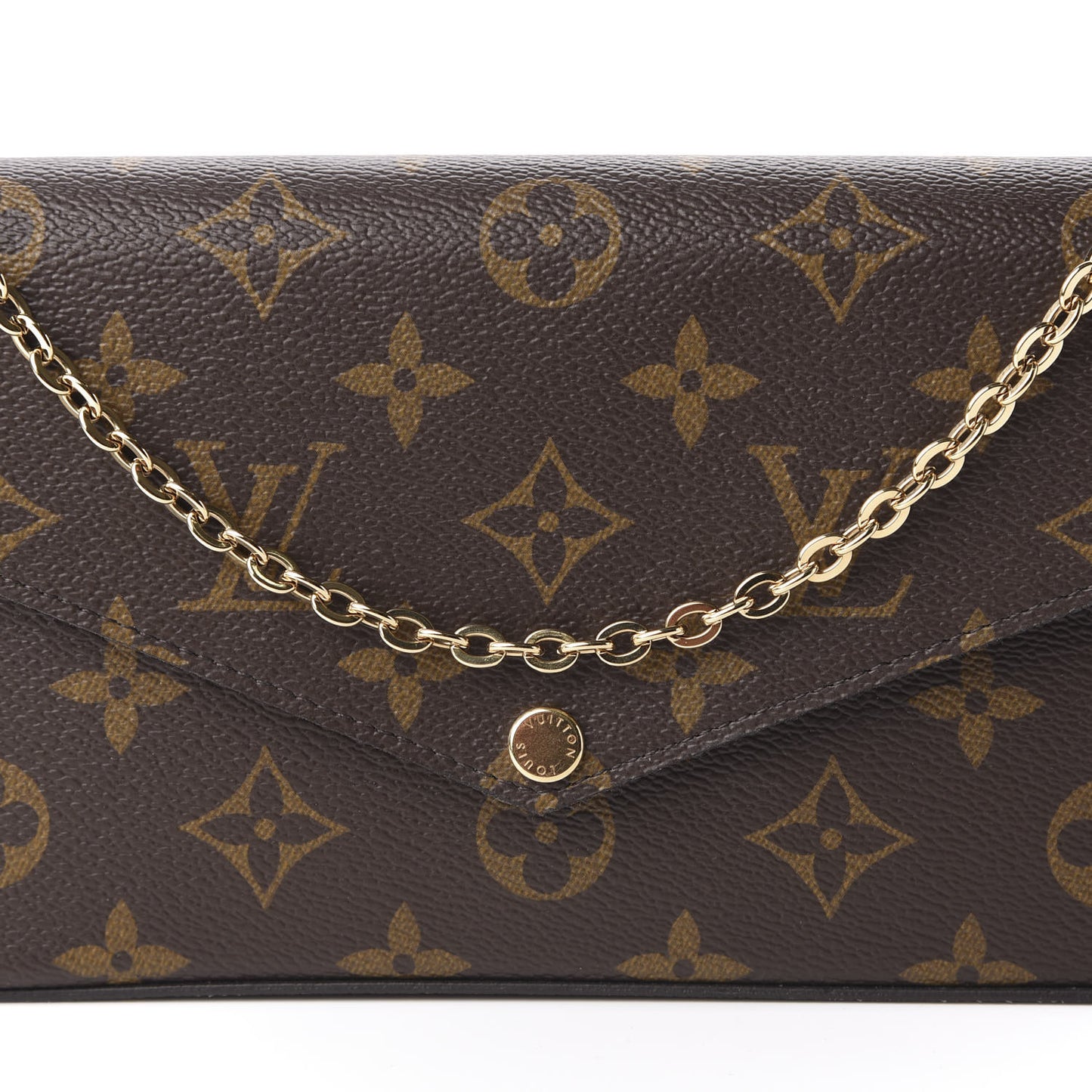 Monogram Pochette Felicie Chain Wallet Fuchsia