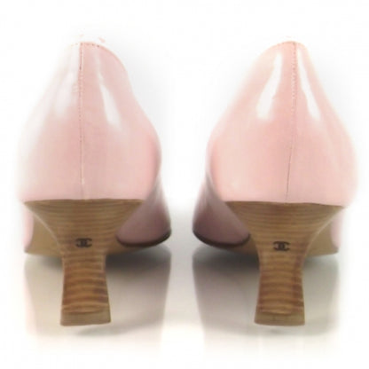 Chanel Leather Rose Pink Heels Size 37.5 5 of 7