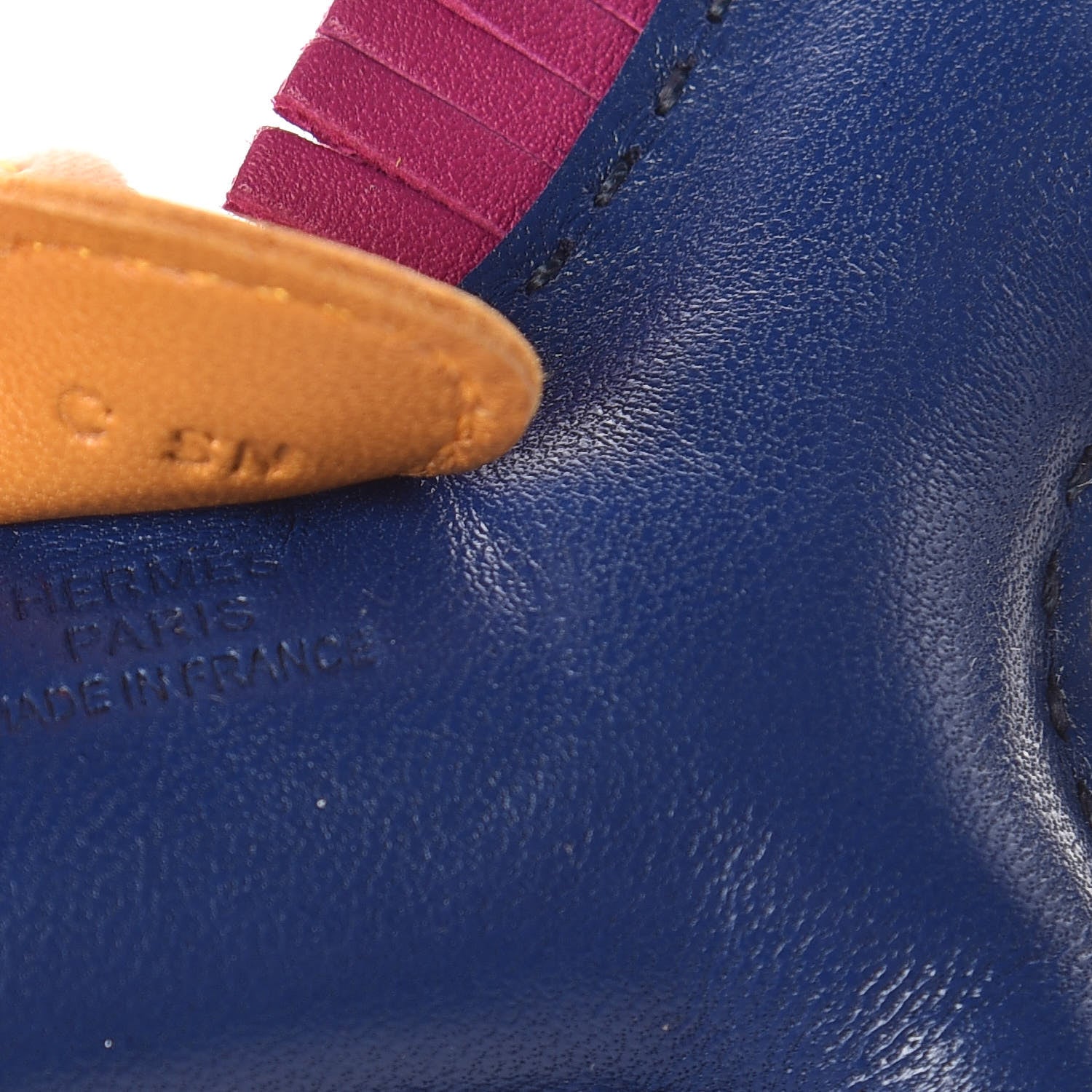 Hermes Milo Lambskin Grigri Rodeo Horse Bag Charm PM Bleu Saphir Rose Pourpre Bouton D'Or 4 of 5