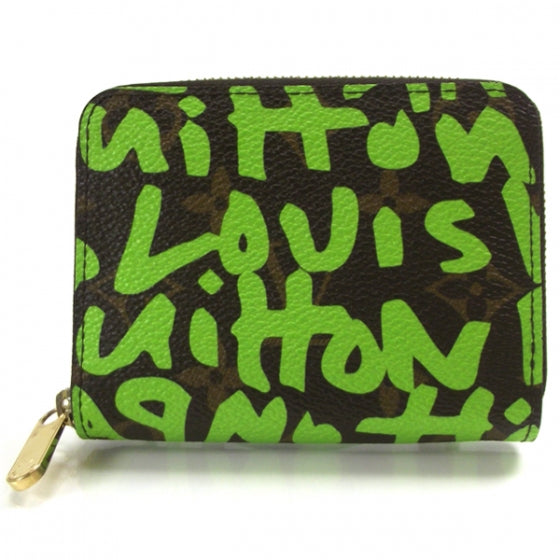 Louis Vuitton Monogram Graffiti Zippy Coin Purse Wallet Green 1 of 6