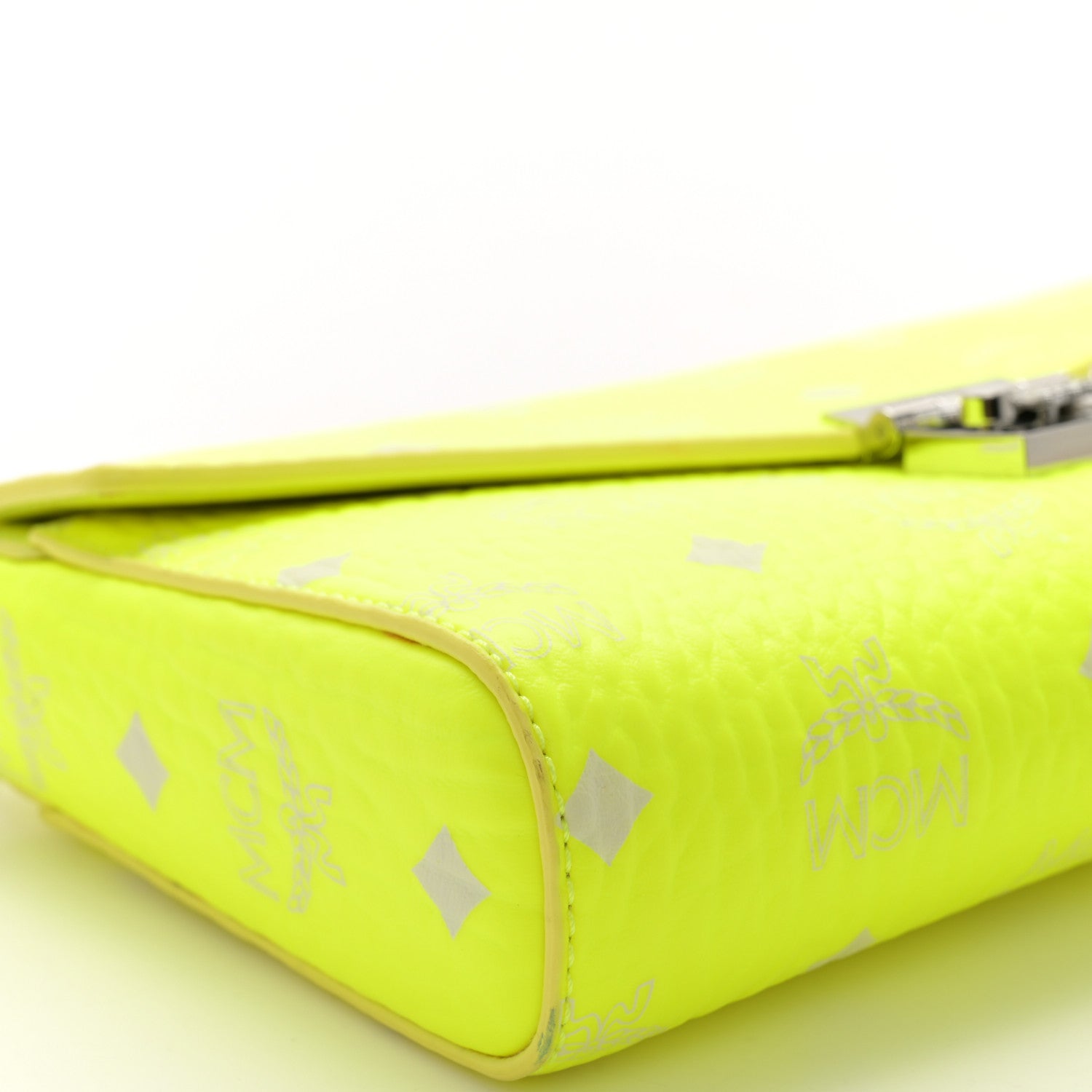 MCM Visetos Monogram Medium Millie Crossbody Bag Neon Yellow 9 of 11