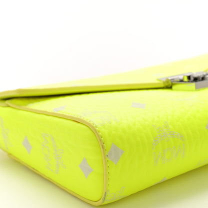 MCM Visetos Monogram Medium Millie Crossbody Bag Neon Yellow 9 of 11