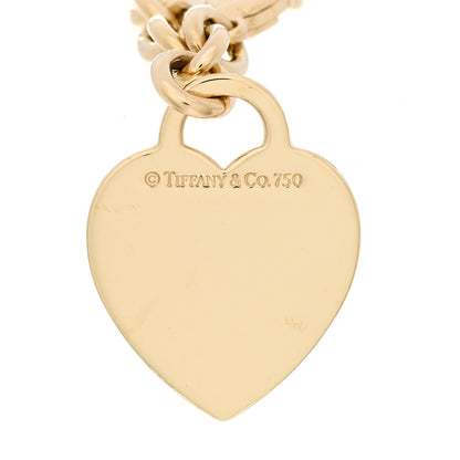 Tiffany 18K Yellow Gold Heart Tag Charm Bracelet 3 of 3
