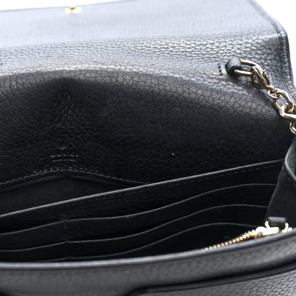 Gucci Pebbled Calfskin Soho Wallet On Chain Black 8 of 9