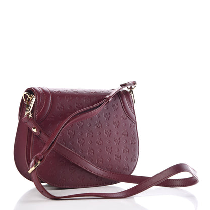 MCM Calfskin Monogram Trisha Shoulder Bag Very Plum 3 of 9