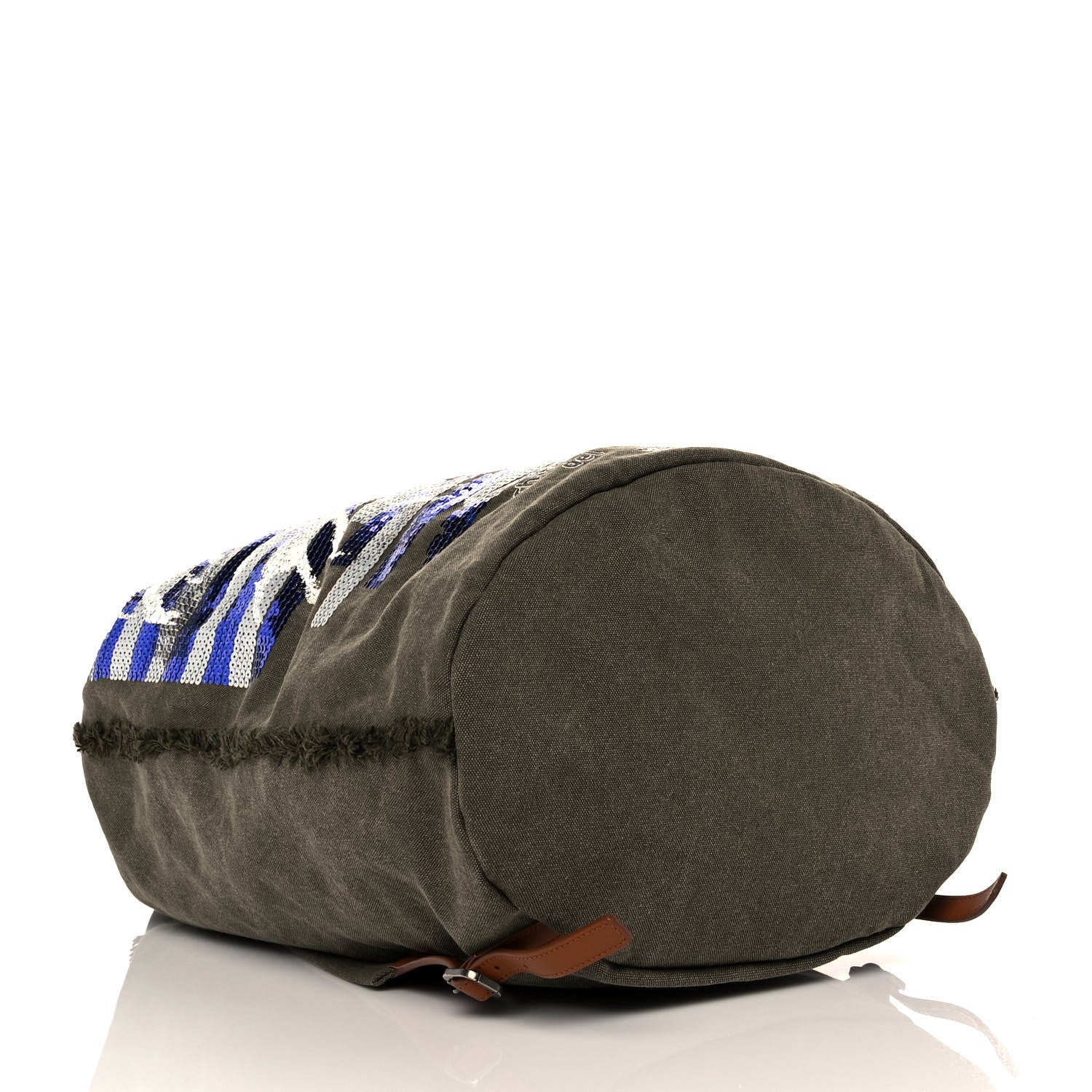 Chanel Canvas Sequins Cubano Trip Backpack Khaki 4 of 9
