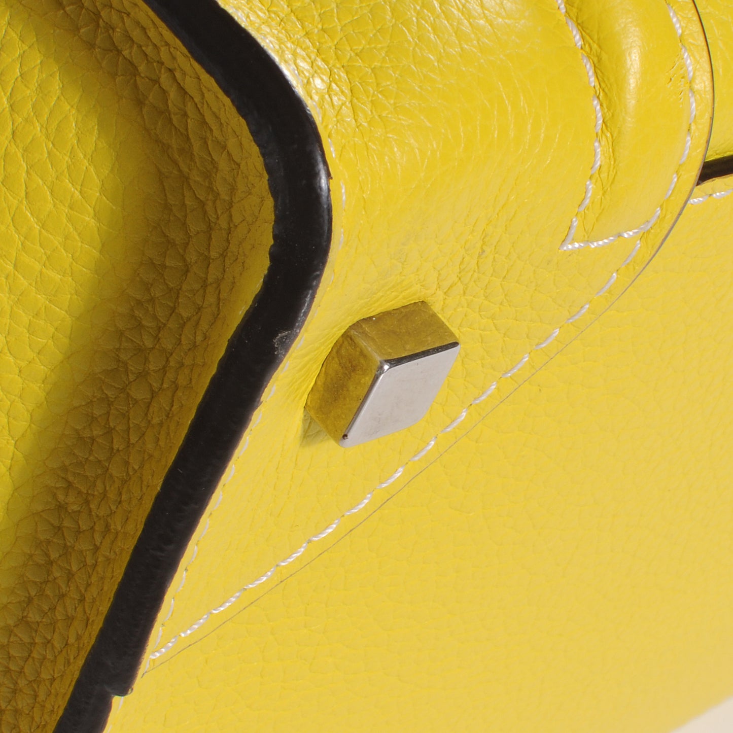 Drummed Calfskin Mini Luggage Citron