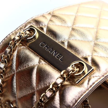 Chanel Metallic Lambskin Quilted Mini Trendy CC Clutch With Chain Gold 11 of 17