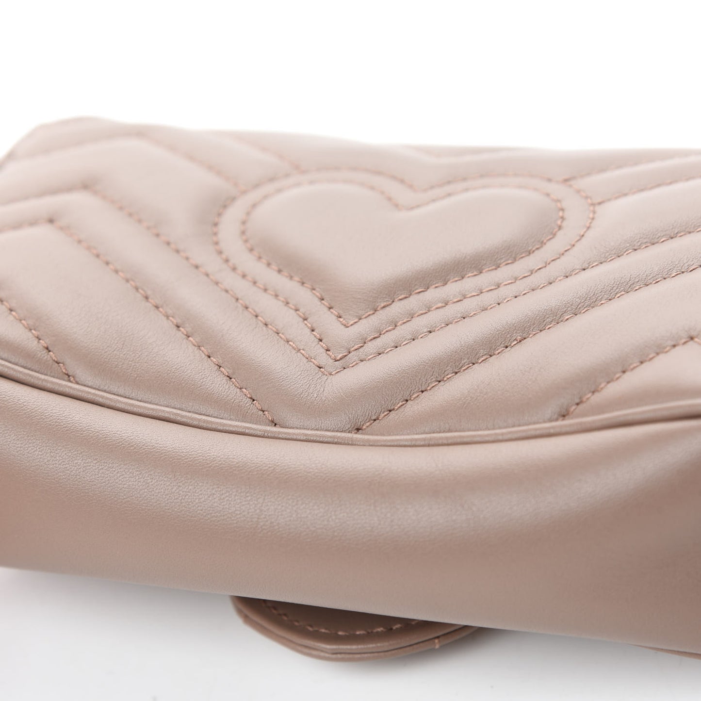 Calfskin Matelasse Super Mini GG Marmont Shoulder Bag Porcelain Rose